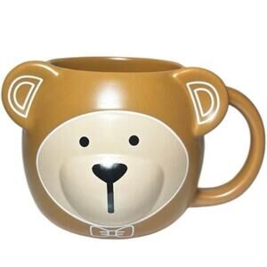 Starbucks Holiday 2025 Limited Edition Brown Bear Face Ceramic Mug Handle 14oz